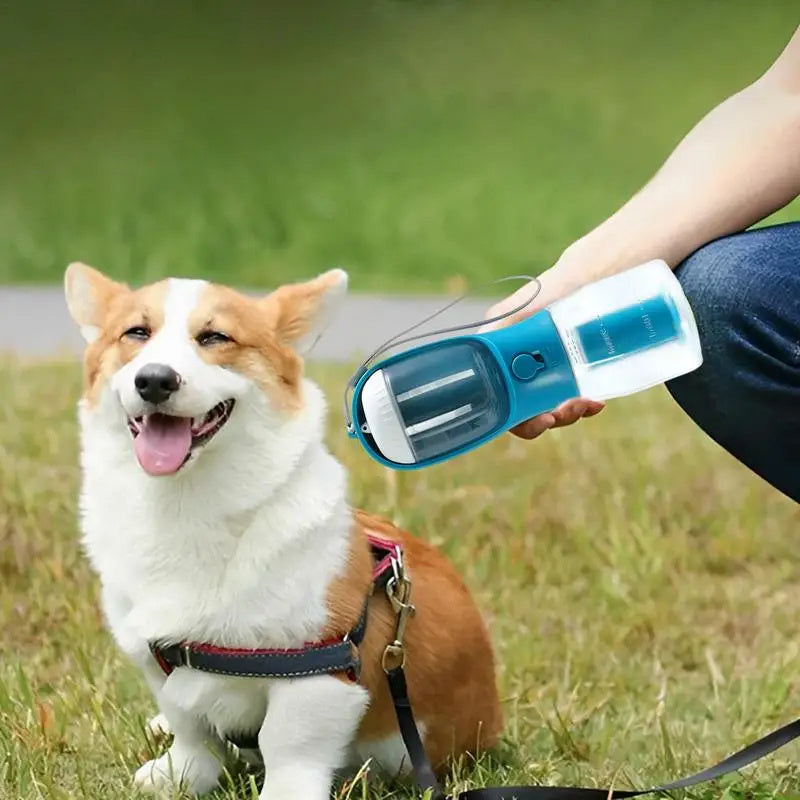 3-in-1 Dog Travel Water Bottle | Food & Waste Bag Holder | Pawmeet