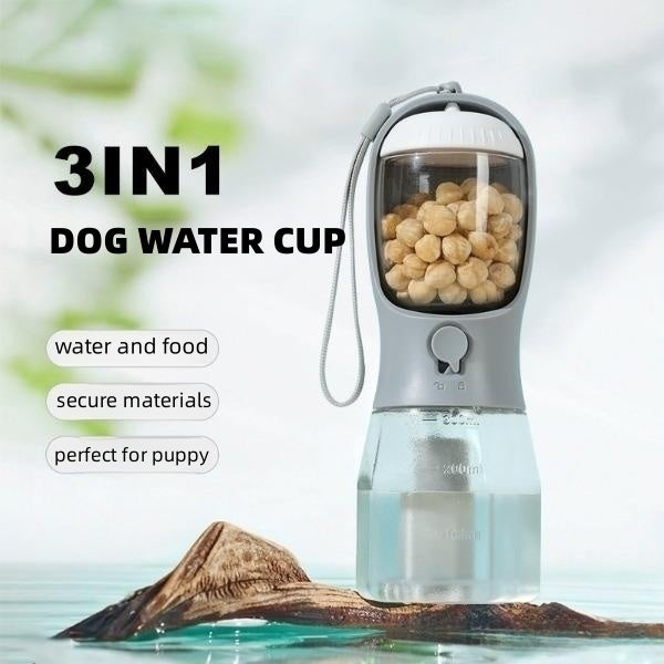 3-in-1 Dog Travel Water Bottle | Food & Waste Bag Holder | Pawmeet